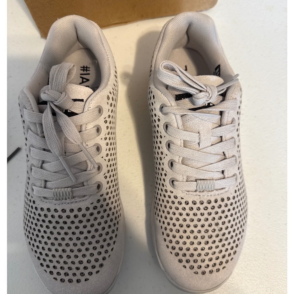 NOBULL Suede Trainer Light Grey Perforated Cross Training Shoes Womens 8.5 M